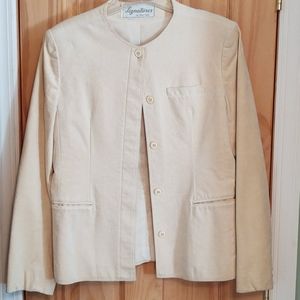 Signatures by Russ Taylor Cream Suede Jacket s10